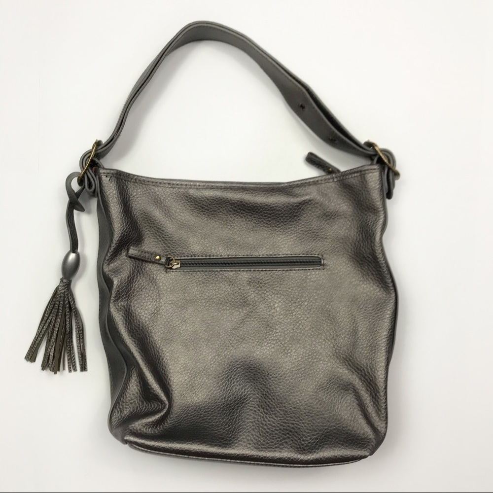 GAL Vegan Pebbled Leather Snakeskin Patchwork Bag - Picture 4 of 7